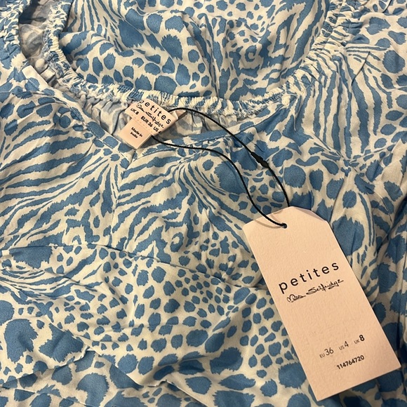 Miss Selfridge Blue and White Patterned Maxi Dress - Picture 5 of 5